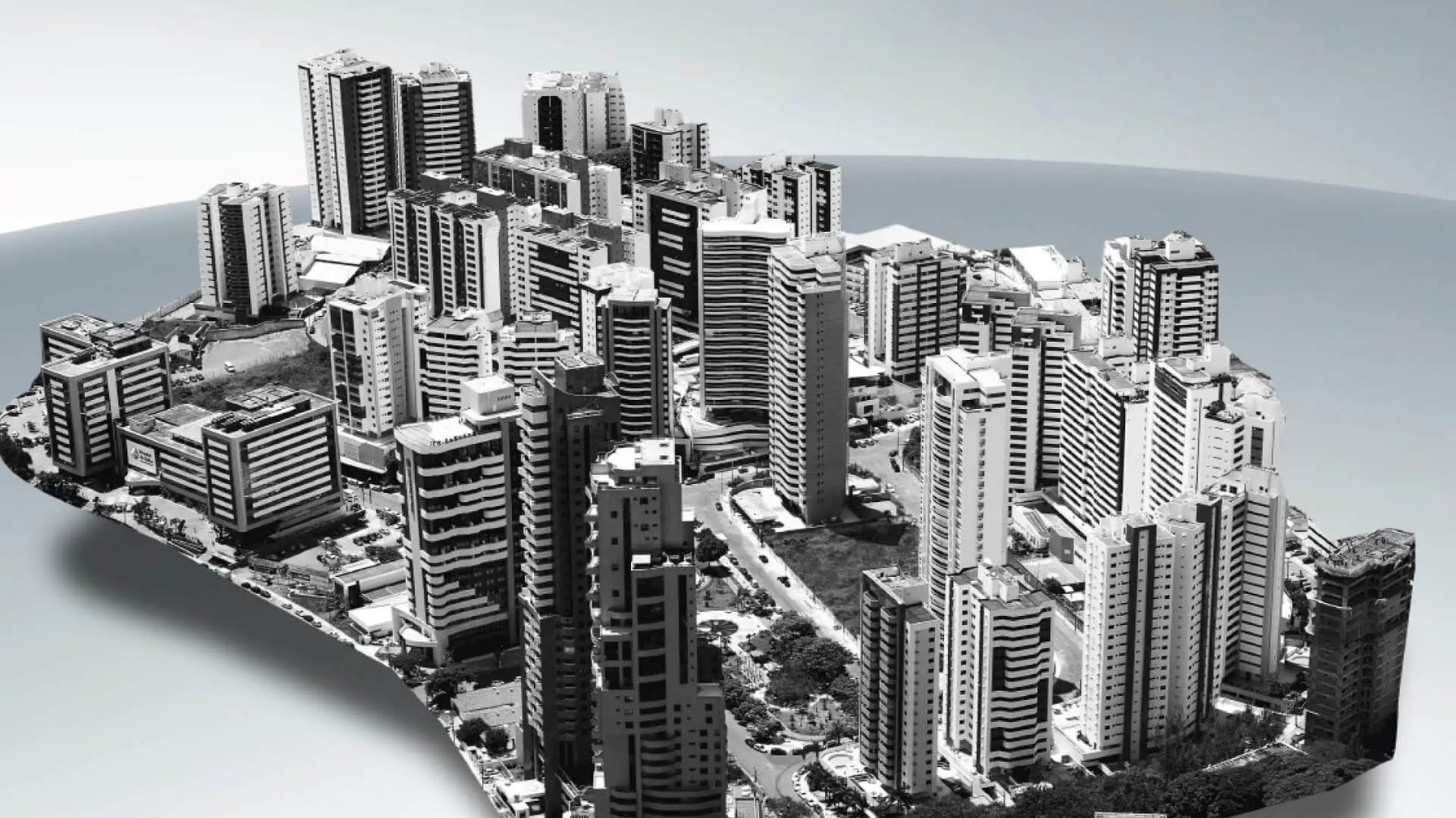 Maquete do bairro Aquarius, em Salvador, com seus edifícios
